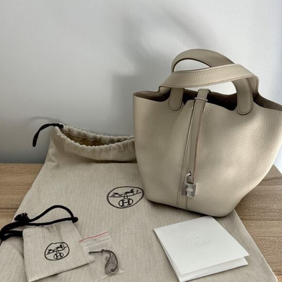 Hermes Picotin Handle Bag w Silver Lock - Picture 1 of 7